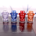 Unique design 100ml 260mlsprayed animal shaped glass food storage jar with clip lid